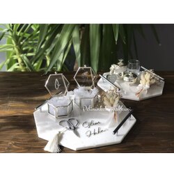 Sekizgen Mermer Set