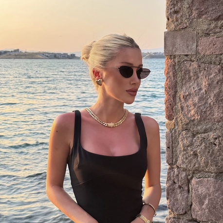 Özel Seri Köşeli Taşlı Kilit Gurmet Kolye & Bileklik Set 