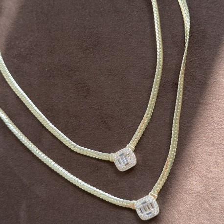 Özel Seri 14k Baget Taşlı Opal Kolye 