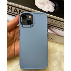 Buz mavisi Metal parlak detaylı Silikon Kılıf 