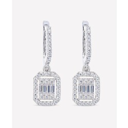 925 gümüş baget küpe silver