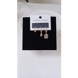 üçlü set küpe gold 