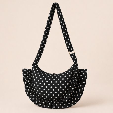 Puantiyeli ruffle Bag