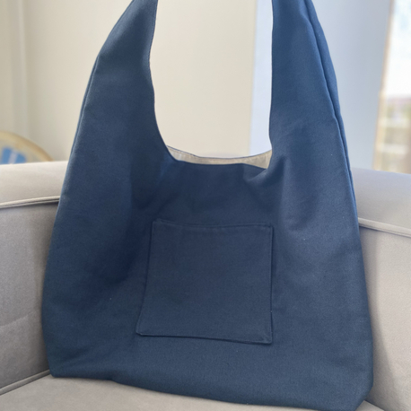Lacivert Kanvas Hobo Bag