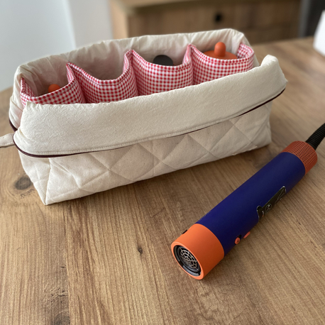 Krem kanvas / Dyson Airwrap seyahat çantası