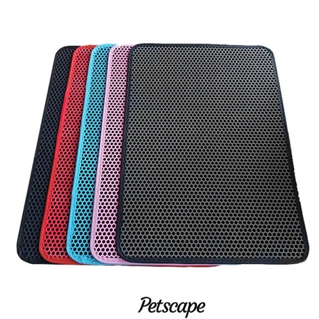 Petscape Elekli Kedi Tuvaleti Önü Paspası–Çift Katmanlı Sert Plastik 60x42cm