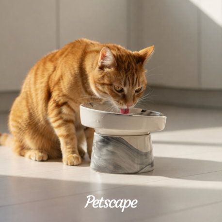 Petscape Eğimli Yüksek Seramik Mama Ve Su Kabı (Karışık renklerde gönderilmektedir)