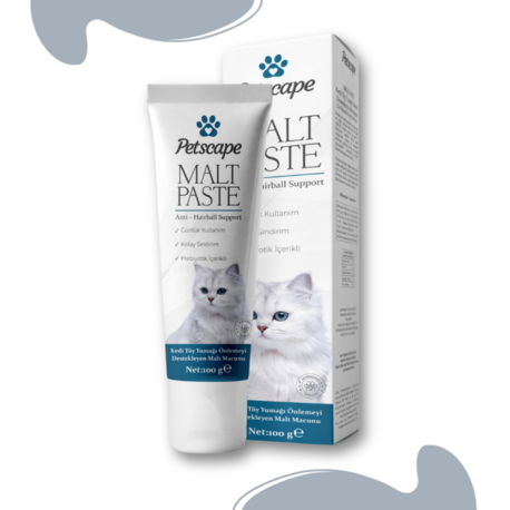 Kedi Malt Macunu Tüy Yumağı Önleyici Sindirim Destekleyici Hairball Control Malt Paste 100g