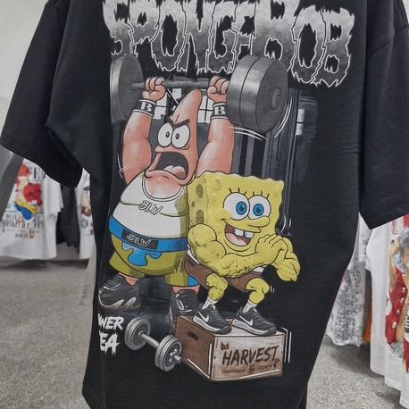 Çocuk SpongeBob & Patrick Baskılı Tişört | Siyah Street Fitness Style