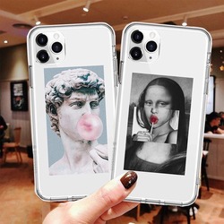 Her Telefon Modeline Kişiye Özel Baskılı Telefon Kılıfı (Heykel & Mona Lisa Baskılı )