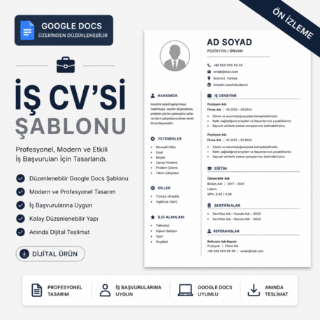 İŞ CV ŞABLONU 2 | GOOGLE DOCS