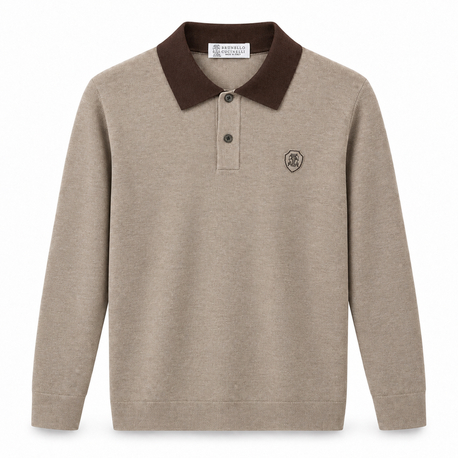 Brunello Cucinelli  rayon Polo Yaka Triko ( İthal )