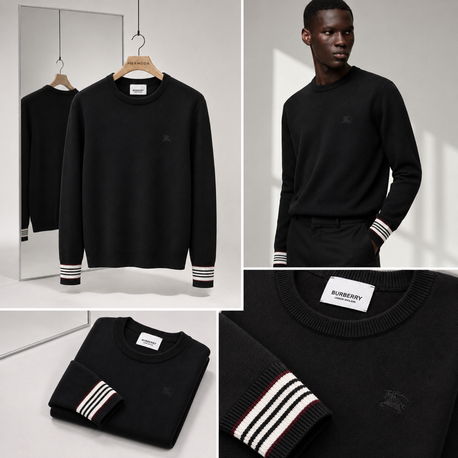 Burberry İnce Dokulu  Pamuk Triko