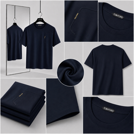 Tomford ince kırışmaz kumaş    T-shirt ( İthal ) 