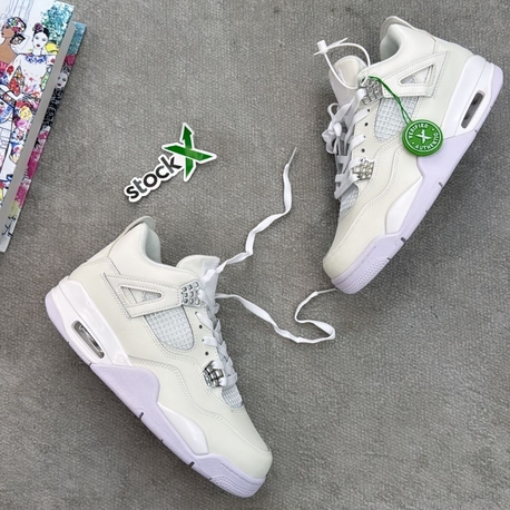 Retro 4 white metallic silver