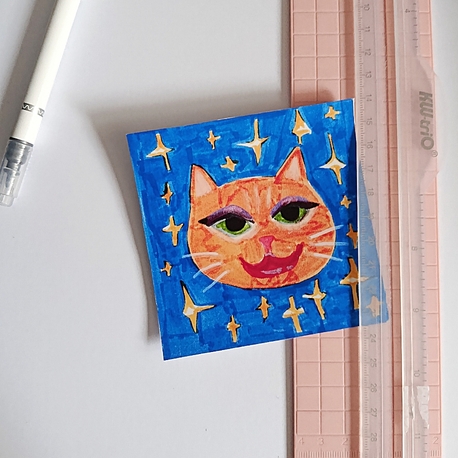 Makyajlı kedi mini poster