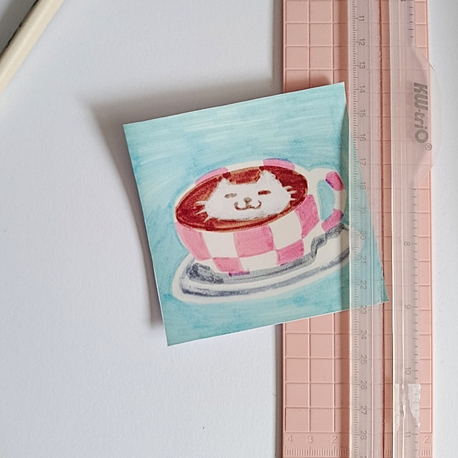 Kahve kreması kedi mini poster
