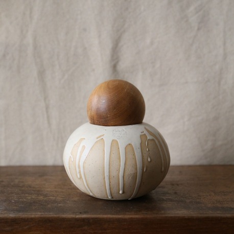Ahşap Kapaklı Stoneware Seramik Kavanoz