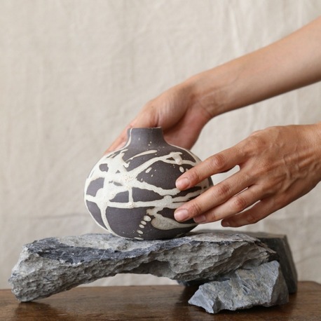 El Yapımı  Stoneware Seramik Vazo