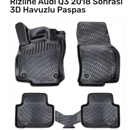 Audi Q3 2018 Sonrası 3D Havuzlu Paspas