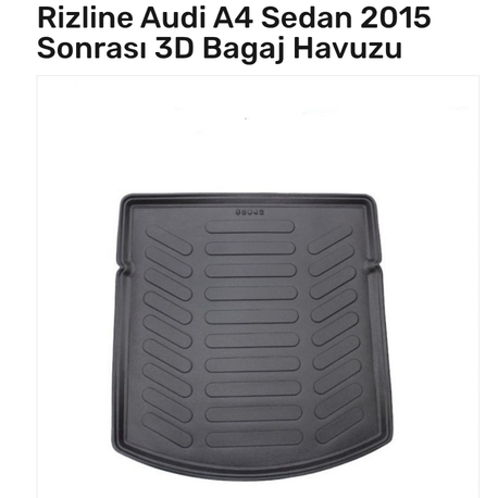Audi A4 Sedan 2016 Sonrası 3D Bagaj Havuzu 