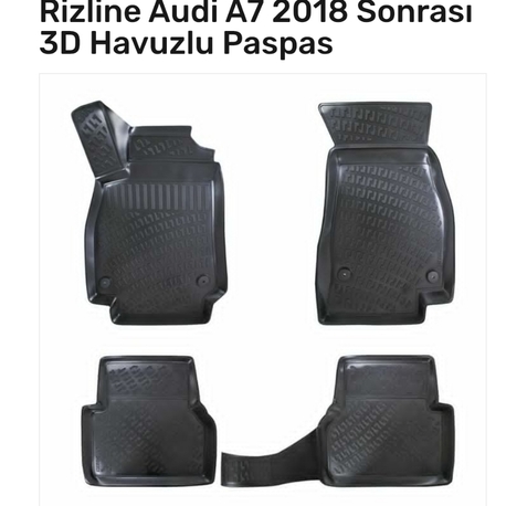 Audi A7 2018 sonrası 3D Havuzlu Paspas