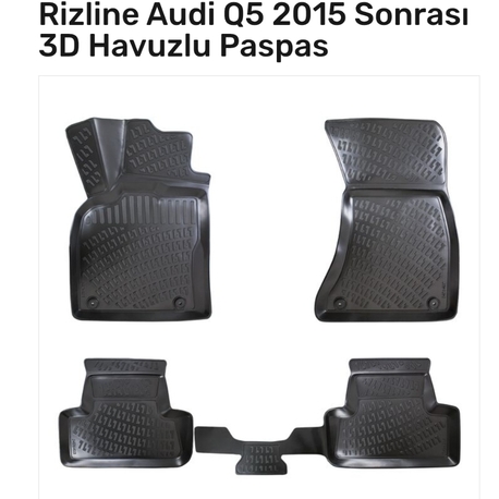Audi Q5 2017 sonrası 3D Havuzlu Paspas 