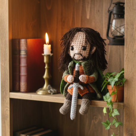 Aragorn Mini Amigurumi Dekor - Yüzüklerin Efendisi Mini Seri