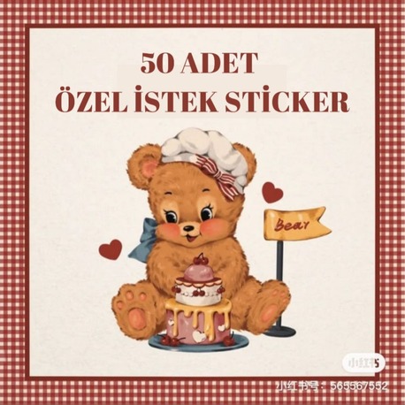 50 adet özel istek sticker