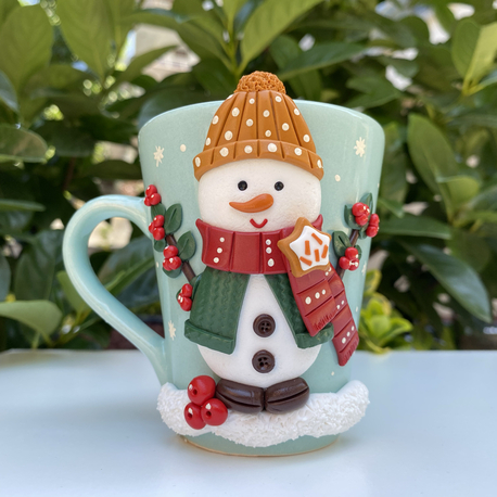 Snowman su yeşili mug