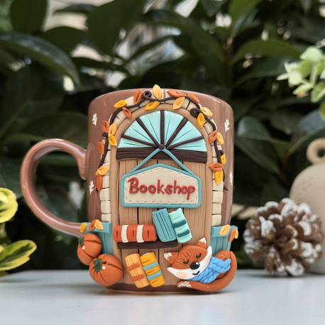 Fall bookshop kahverengi mug