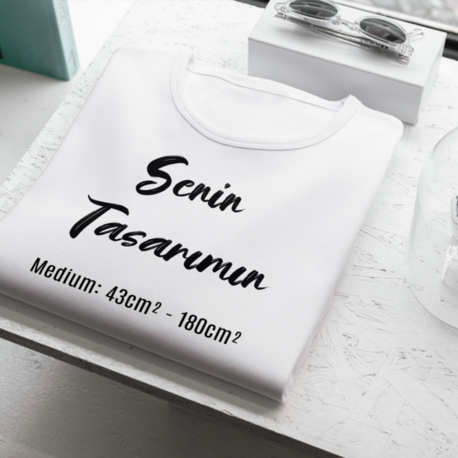 Senin Tasarımın Kıyafete Sticker Medium I/O