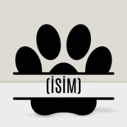 Pet Name Paw Özelleştirilebilir Sticker