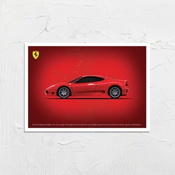 PosterBo Ferrari Challenge Stradale Özel Tasarım Dev Poster (59 x 84 cm)