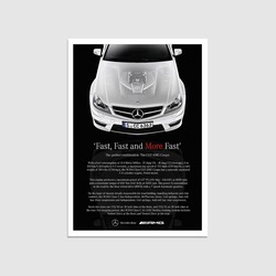 PosterBo Mercedes-Benz C63 AMG  Özel Tasarım Dev Poster (59 x 84 cm)