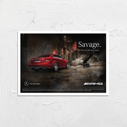 PosterBo Mercedes-Benz C63 AMG Black Series Özel Tasarım Dev Poster (59 x 84 cm)