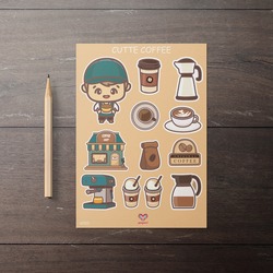 Cutte Coffee Sticker Seti
