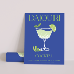 Minimalist Daiquiri İllüstrasyonu – Dekoratif Poster (Çerçevesiz)