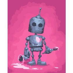 Sayılarla Boyama Tuval Seti  - İL15102 (ROBOTUN AŞKI)