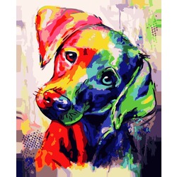 Sayılarla Boyama Tuval Seti  - HY24102 (KÖPEK)