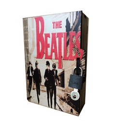 Kitap Kumbara Kilitli Ahşap Kutu Beatles