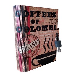 Kitap Kumbara Kilitli Ahşap Kutu Colombia