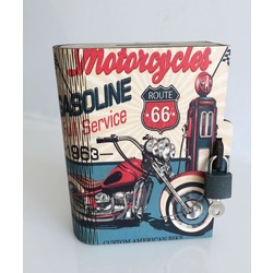 Kitap Kumbara Kilitli Ahşap Kutu Retro Party