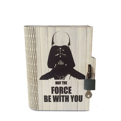 Kitap Kumbara Kilitli Ahşap Kutu Darth Vader