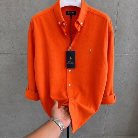 Premium Oversize Erkek Gömlek - Turuncu