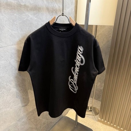 Balenciaga Logo Baskılı Unisex Siyah Tişört