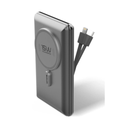 Simex S-38 Polite Hızlı Şarj Temassız MagSafe PowerBank 22,5W 10000mAh Dahili Kablolu