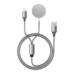 Azeada 2in1 Kablosuz Akıllı Saat Şarj ve Lightning Şarj Cihazı pd-w13