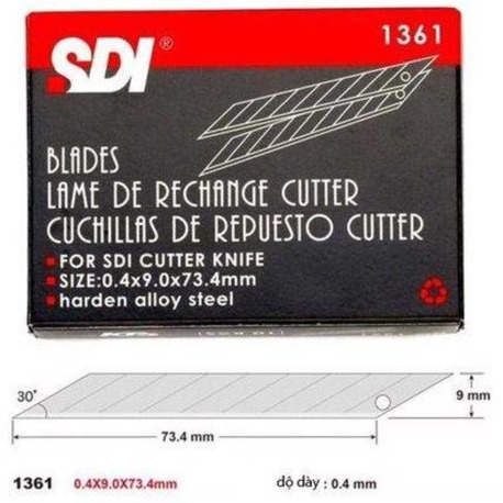 SDI 30 Derece Açılı Dar Maket Bıçağı Yedeği 100'lü 1361
