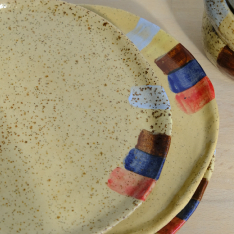Benekli stoneware tabak